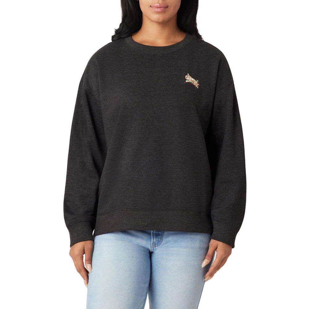 NWT! C&C California NORA Holiday Animal Embroidered Fleece Sweatshirt Size M